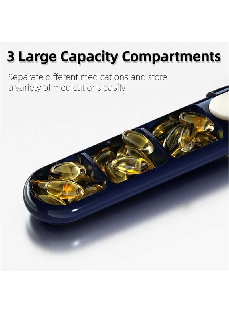 Cobest Travel Pill Organizer, 3-Compartment Portable Pill Box with Carrying Rope, Daily Pocket Pill Case, Pink - Image 3