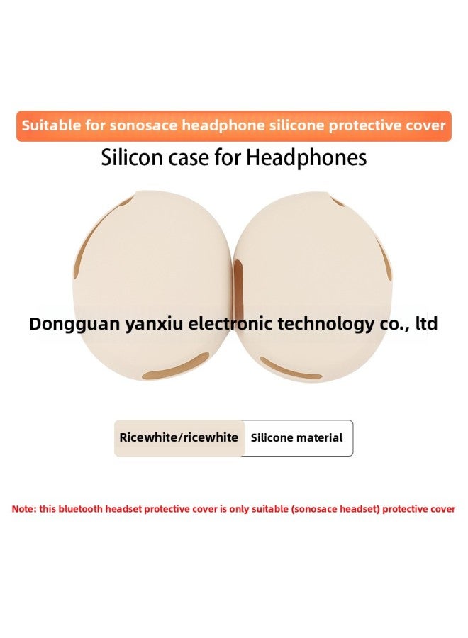 Suitable For Sonos Ace Headset Earphone Case Ear Cap Head Beam Skeleton Ear Mask Shell Silicone Earplug Case-Color:Ear Cap Shell Cover Off-white-Model:Sonos Ace  - Image 1
