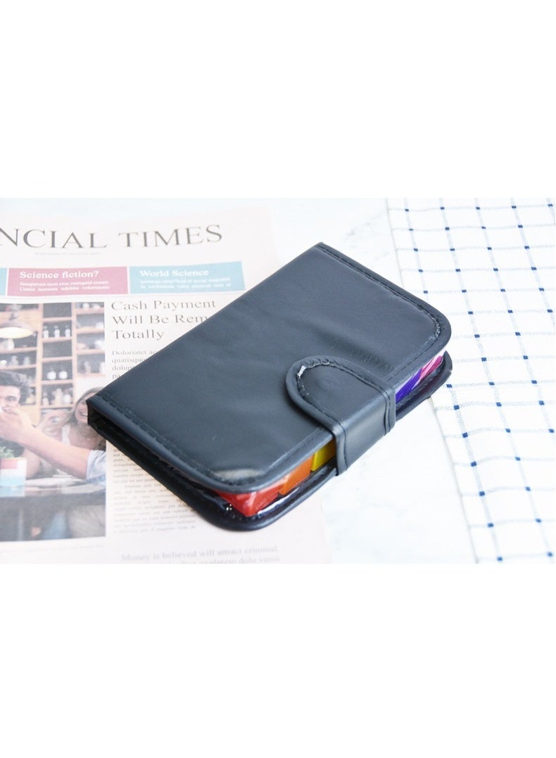 سيستار صندوق تخزين حبوب الدواء 7*4 مع حقيبة، آمن للاستخدام في الطعام، ملون - Image 5