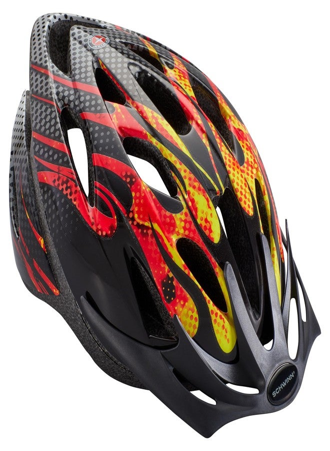Schwinn Thrasher Bike Helmet, Lightweight Microshell Design, Child, Flames - Image 1