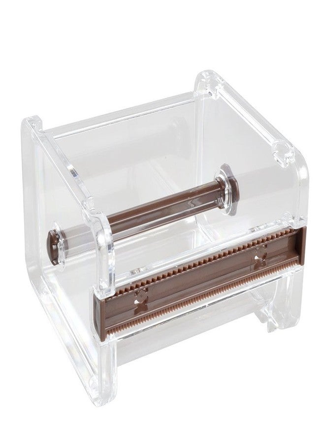 HomDSim Washi Tape Dispenser & Cutter - Roll Holder Organizer, Masking Tape Desktop DIY Sticker Roll Storage, Brown Box - Image 5