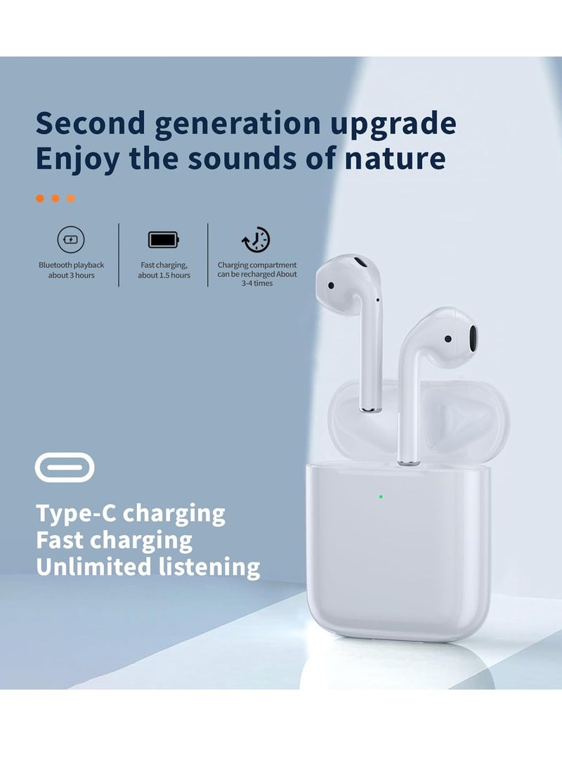 وي وي يو إيربودز 2 يو إس بي-سي ستيريو لاسلكي حقيقي - أبيض وي وي يو إيربودز برو 2 إيه إن سي، سماعات أذن لاسلكية مانعة للضوضاء، سماعات أذن عالية الأداء مع نوع-سي، سماعات بلوتوث مع عمر بطارية طويل - Image 4