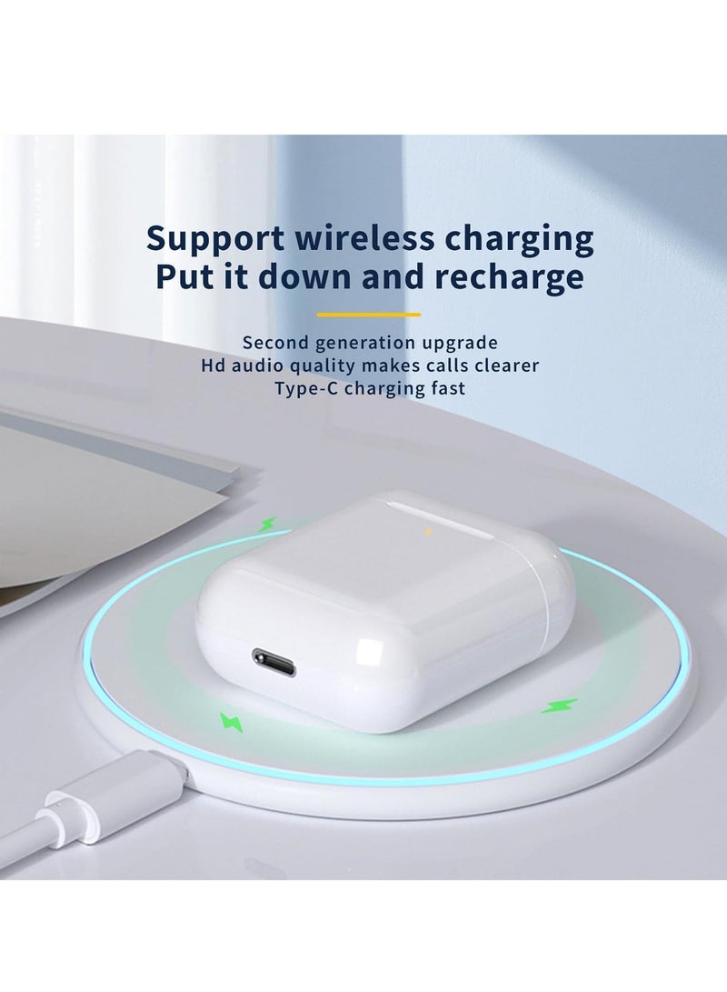 وي وي يو إيربودز 2 يو إس بي-سي ستيريو لاسلكي حقيقي - أبيض وي وي يو إيربودز برو 2 إيه إن سي، سماعات أذن لاسلكية مانعة للضوضاء، سماعات أذن عالية الأداء مع نوع-سي، سماعات بلوتوث مع عمر بطارية طويل - Image 5