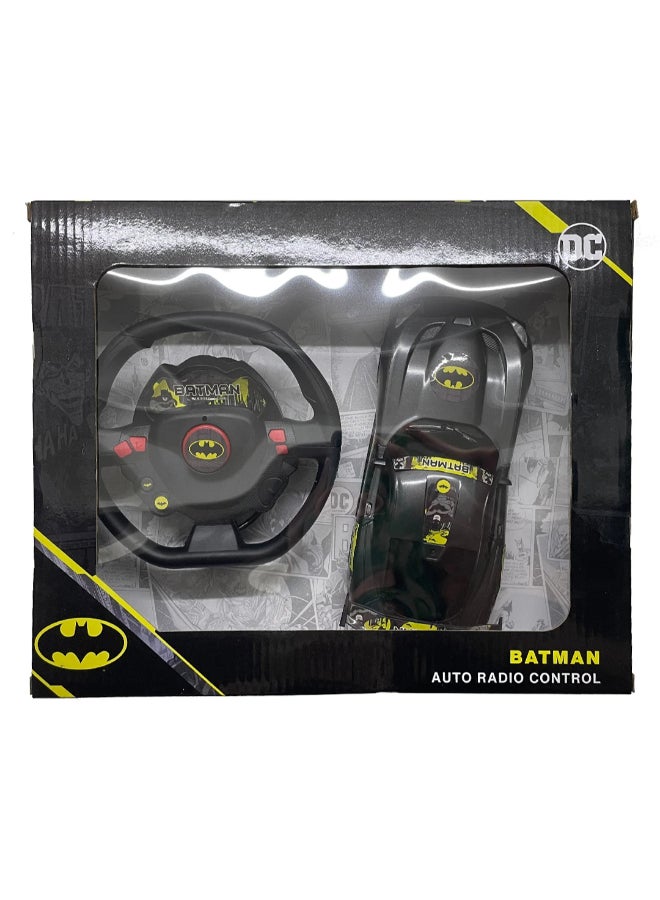 Batman Auto Radio Control Car with Steering Wheel Controller for Kids | DC Superhero RC Racing Car Toy | Easy Drive Remote Control Vehicle