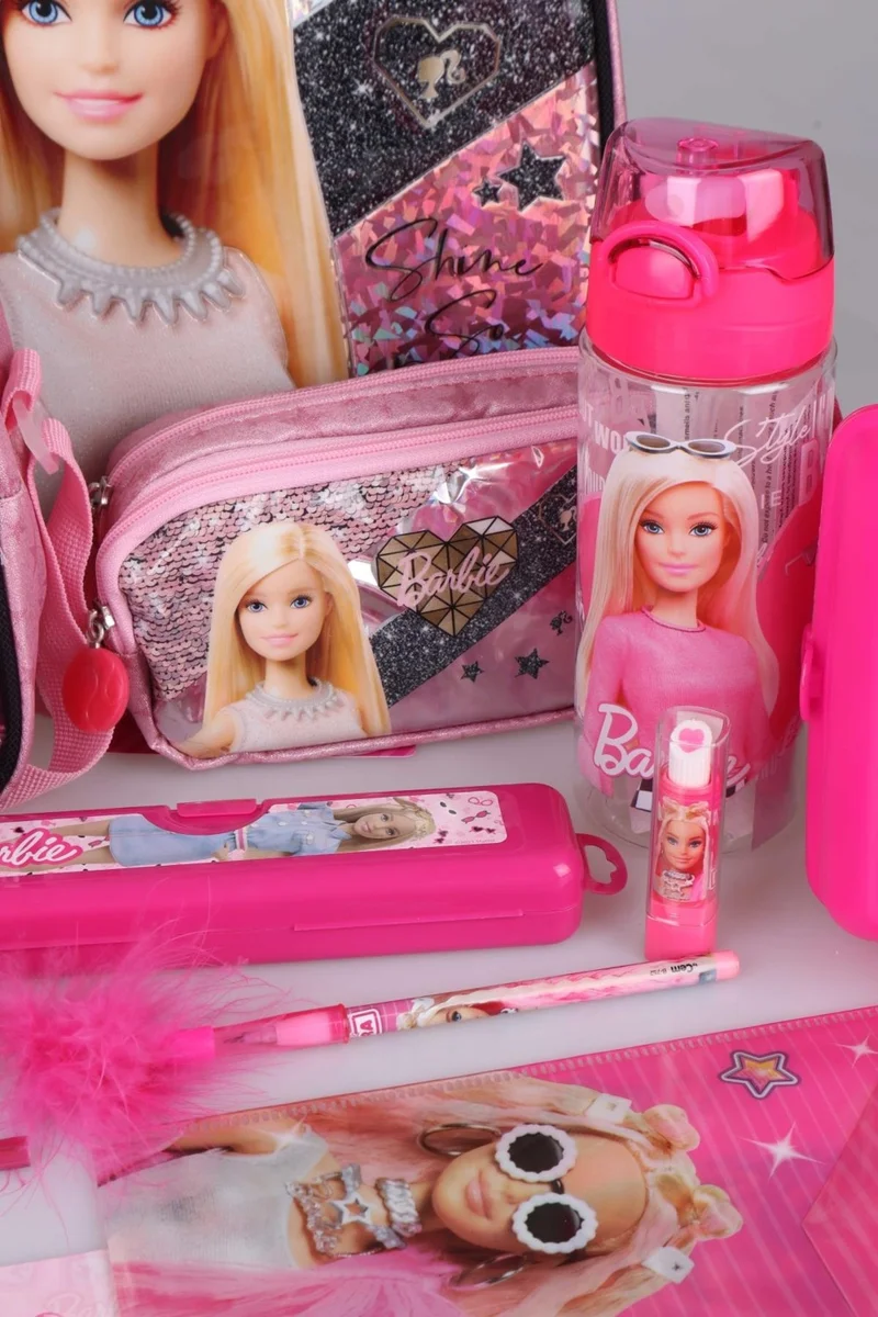 Barbie Licensed Mysterious Sparkles Collection Kindergarten, Pencil and Lunch Box, Water Bottle, Lunch Box and Stationery School Set