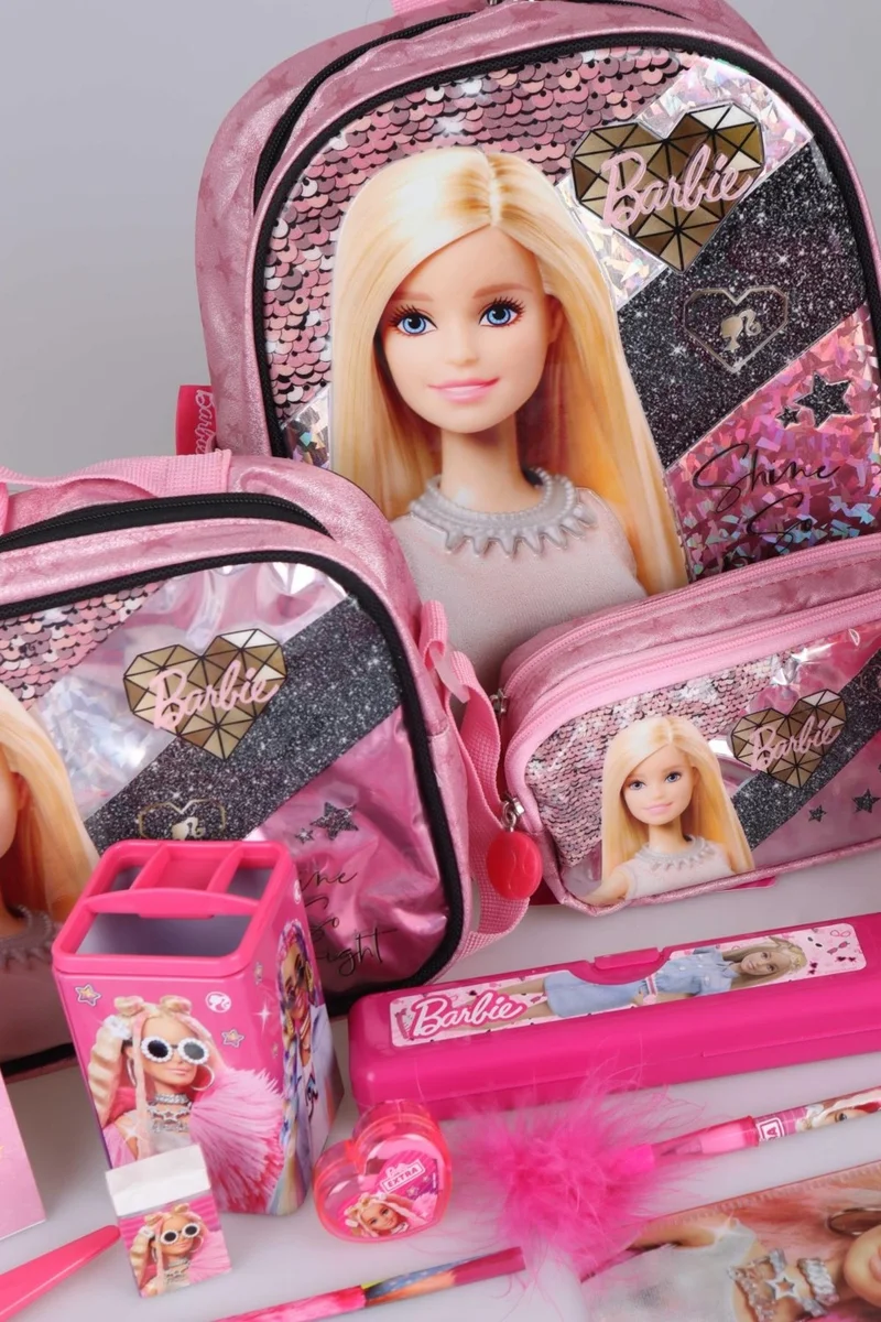 Barbie Licensed Mysterious Sparkles Collection Kindergarten, Pencil and Lunch Box, Water Bottle, Lunch Box and Stationery School Set