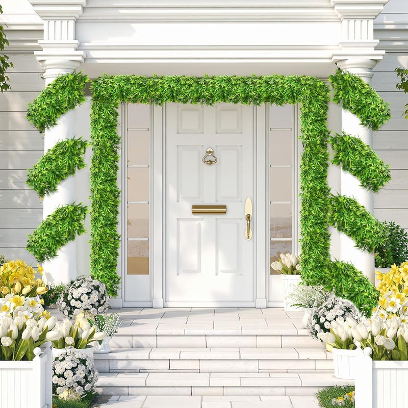 Hoteam 12 Pcs Artificial Hanging Plants Fake Ivy Vines with Fake Leaves for Living Room Decor Indoor Outdoor Decorations for Patio Artificial Plants Greenery for House Wall, No Baskets (Bamboo Leaf) - Image 5