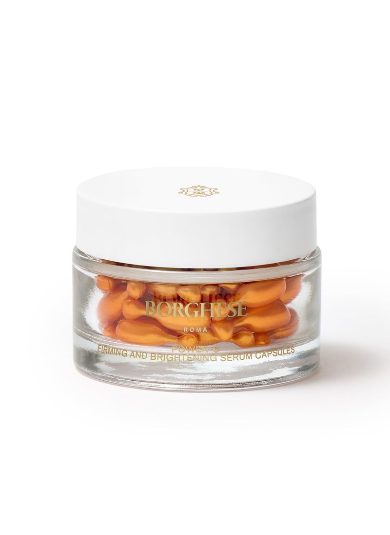 Borghese Borghese Power-C Serum, 50 Capsules - L Ascorbic Acid Vitamin C Serum 20% with Vitamin E for Fine Lines, Wrinkles, & Firmness, for All Skin Types 