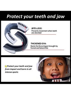 SYOSI Sports Mouthguard for Soccer, Basketball, Lacrosse, Field Hockey, Mixed Martial Arts, Boxing, Jiu-Jitsu, Breathable Mouthguard for Adults and Teens (Black White)  - Image 2