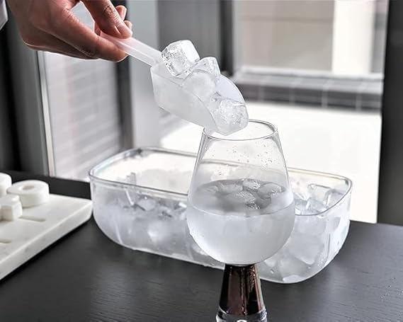 SHOPECOM ICE CUBE TRAY SINGAL LAYER Single Layer BPA Free Ice Cube Tray Set with Lid and Storage Bin Silicone 24 Grid Ice Cube Tray for Cocktails Whisky Chocolate Tea Coffee Home Use Ice Cube Tray Set - Image 5