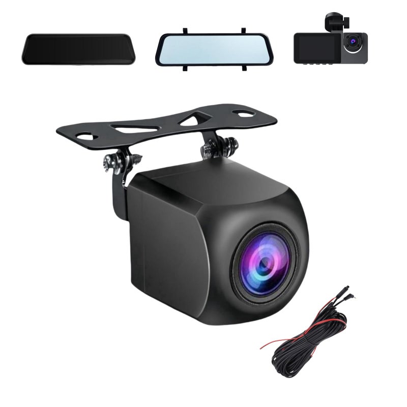 Epronic 4 Pin Backup Camera for Mirror Dash Cam AHD1080P, 4 Pin to 2.5mm Jack Vehicle Backup Camera Dash Cam Front/Rear View Camera 19.68ft Extension Cable - Image 1