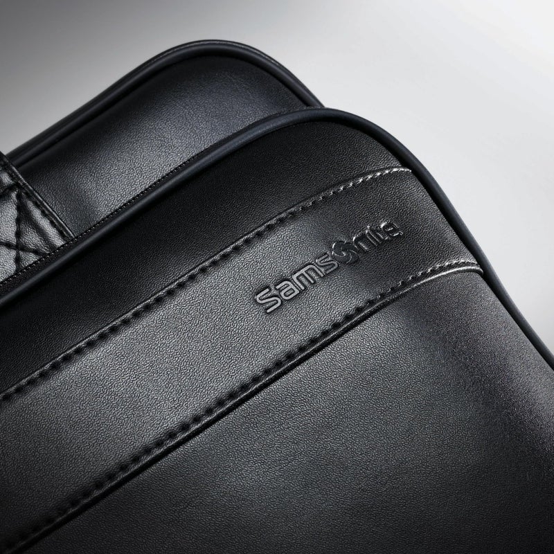 Samsonite Leather Slim Briefcase, Black, 16 Inch - Image 3