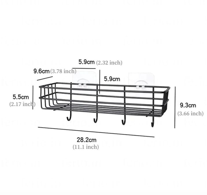 Smart Saver 2 Pack Shower Caddy Shelf Organizer Rack, Self Adhesive Black Bathroom Shelves Basket, Home Kitchen Wall Inside Organization - Image 2