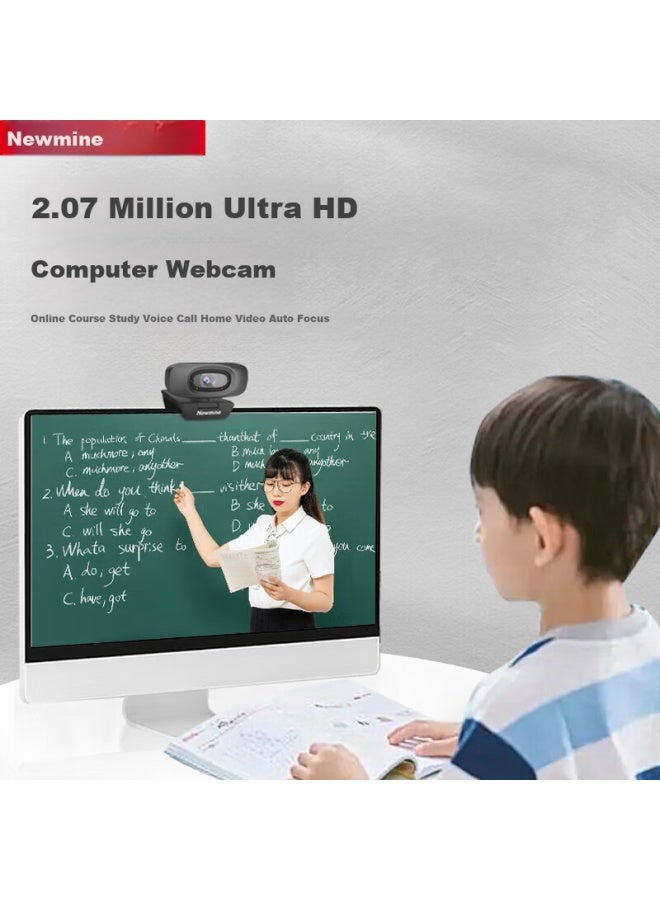 Newmine Hd Webcam With Microphone 1080p Wide Angle Desktop Laptop External Camera For Home Video Conference Office Study Usb Plug And Play - Image 1