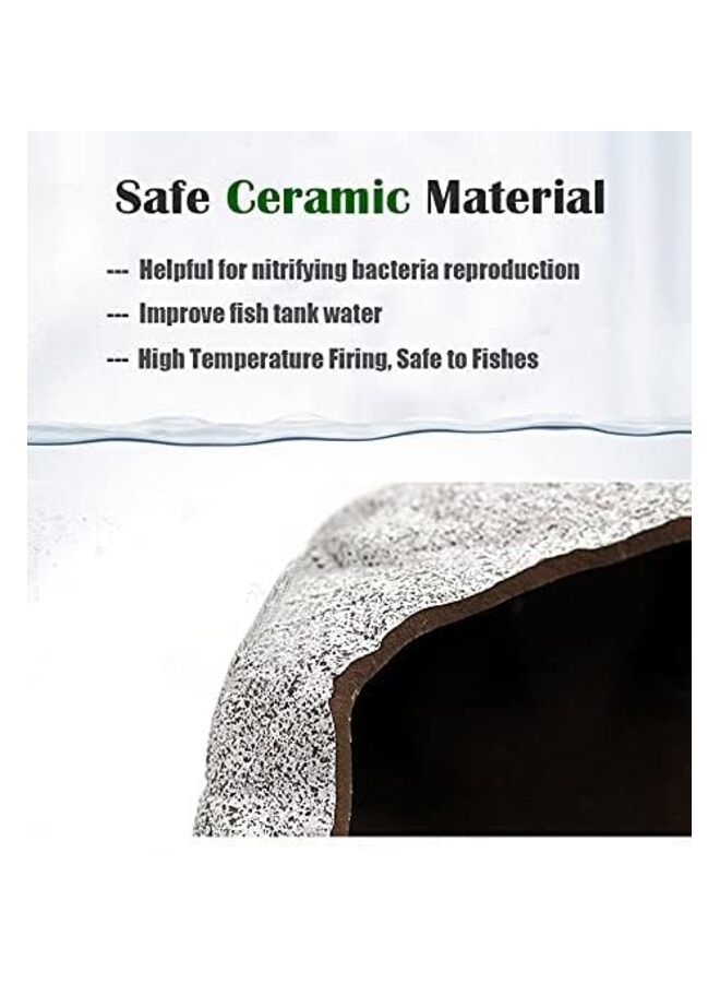 كهف صخري مخفي في حوض السمك للحيوانات المائية للتكاثر واللعب والراحة، حجر ديكور لأسماك البيتا - Image 3