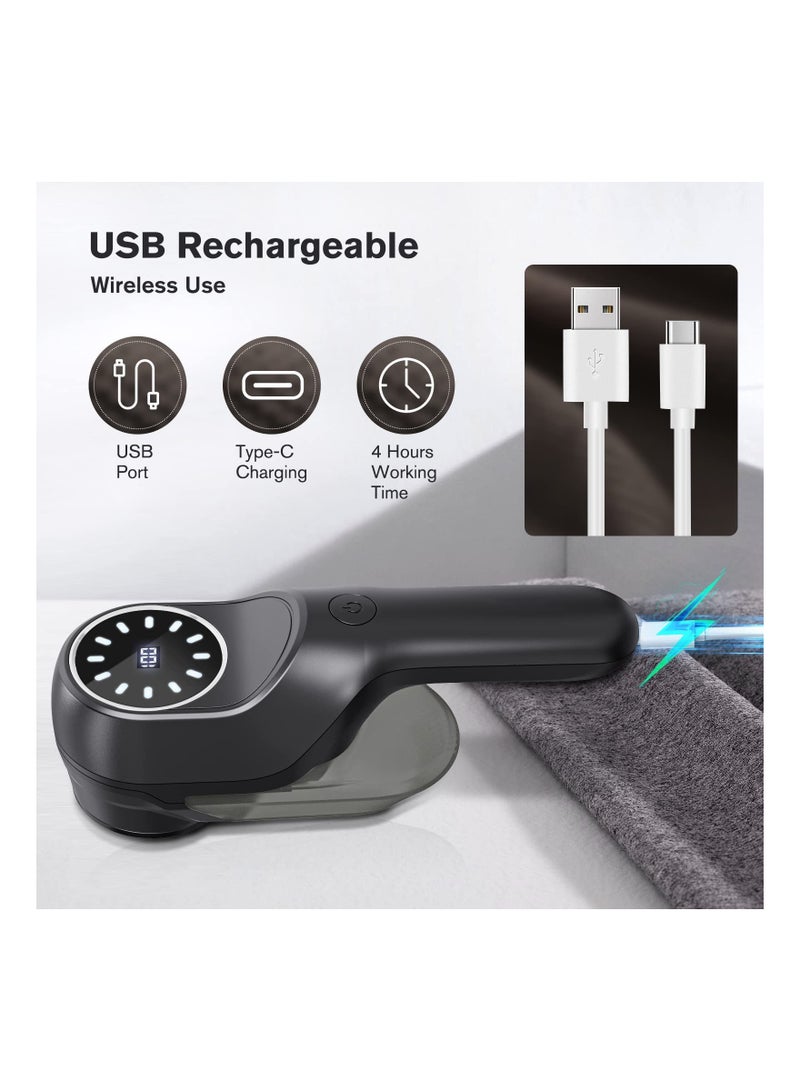 Lint remover, Bobble Remover for Clothes, Fabric Shaver Lint Remover Powerful Lint Shaver 2 Speeds, 3 Replaceable Blades Sweater Pilling Remover Fluff Shaver Brush Fuzz Debobbler for Clothes - Image 4