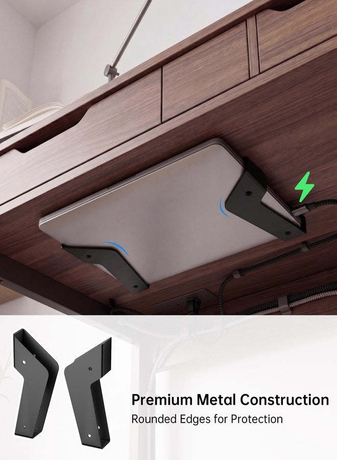 NiHome Under Desk Laptop Mount & Wall Holder, Adjustable Metal Bracket 35mm - Image 5