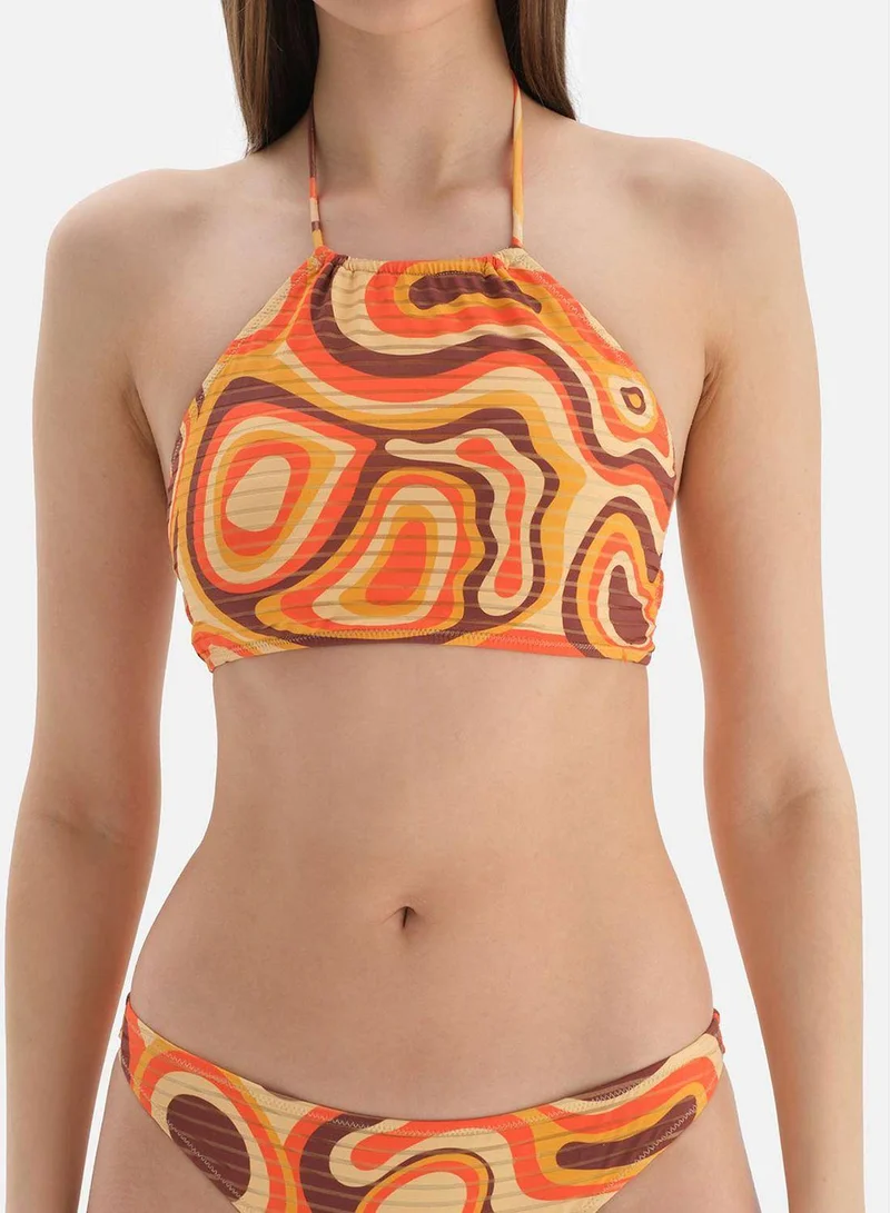 dagi Halter Neck Printed Bikini Top