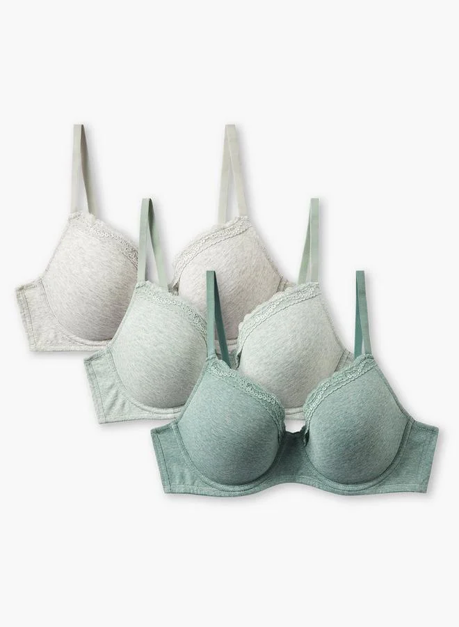 Splash FAV 3 Pack Demi Bra Lace Trim