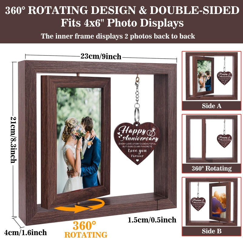Boiveco Happy Anniversary Picture Frame Gifts for Men Women  Anniversary Wedding Gift for Couple Wife Husband  Engagement Anniversary Frame Gifts for Her Him Boyfriend Girlfriend Gifts - Image 4