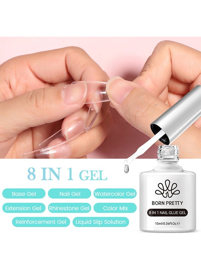 Born Pretty 8 In 1 Nail Glue Gel 10ml, Multiple Functions Super Strong Nail Extension Glue Soak Off UV&LED Cured, High Gloss Long Lasting Easy to Use Nail Repair Treatment - Image 5