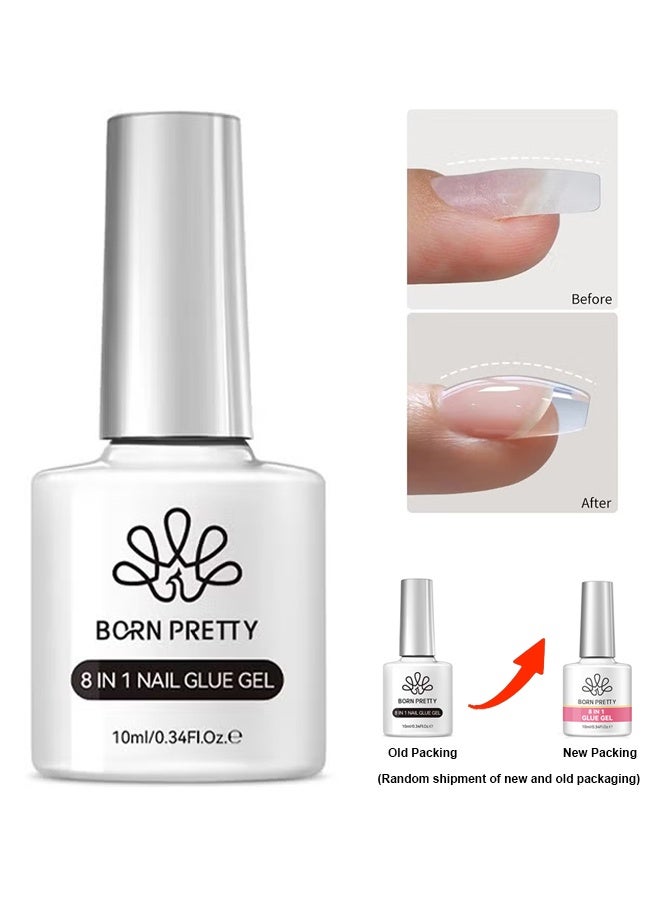 Born Pretty 8 In 1 Nail Glue Gel 10ml, Multiple Functions Super Strong Nail Extension Glue Soak Off UV&LED Cured, High Gloss Long Lasting Easy to Use Nail Repair Treatment - Image 1