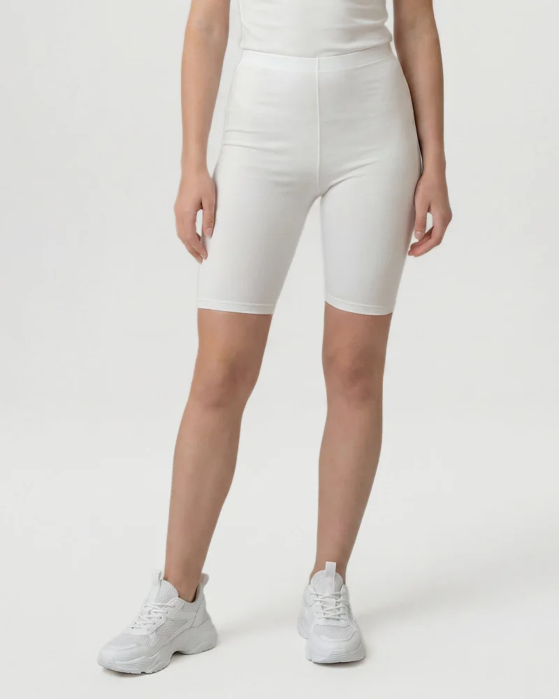 Redtag Women White Biker Shorts