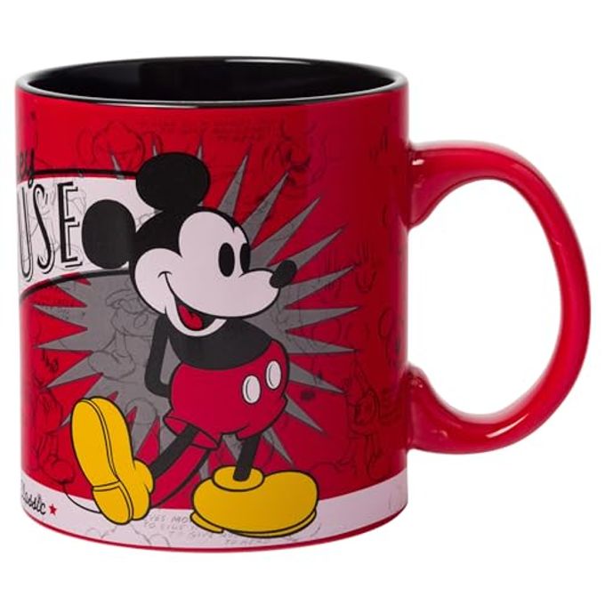 Silver Buffalo Disney 1928 Vintage Mickey Mouse He Leads Them All Ceramic Mug, 20 Ounces - Image 1