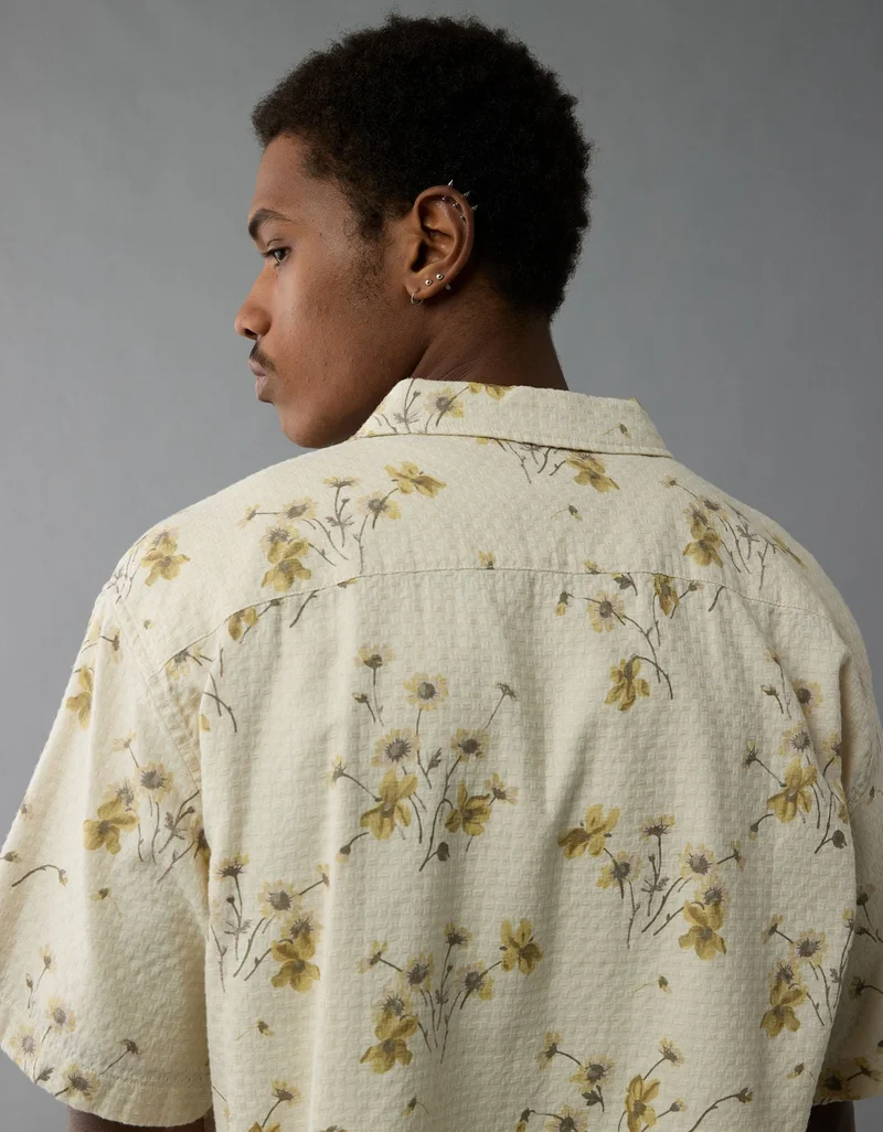 امريكان ايجل قميص مع أزرار  مزيّن بطبعة