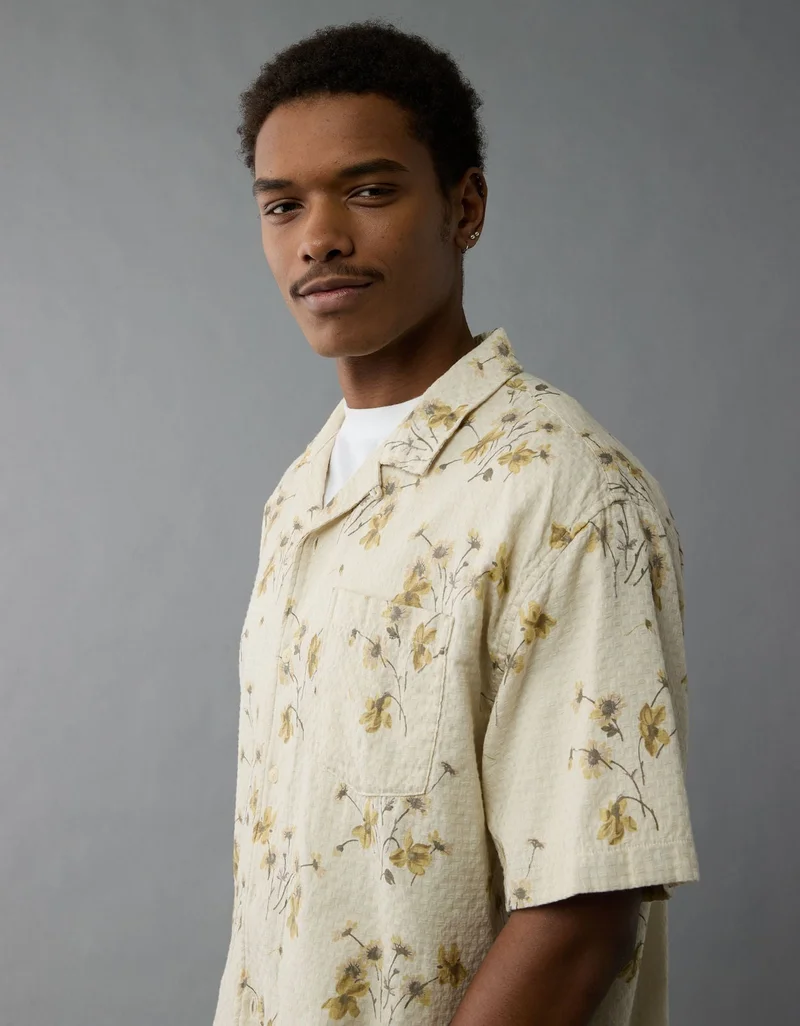 امريكان ايجل قميص مع أزرار مزيّن بطبعة