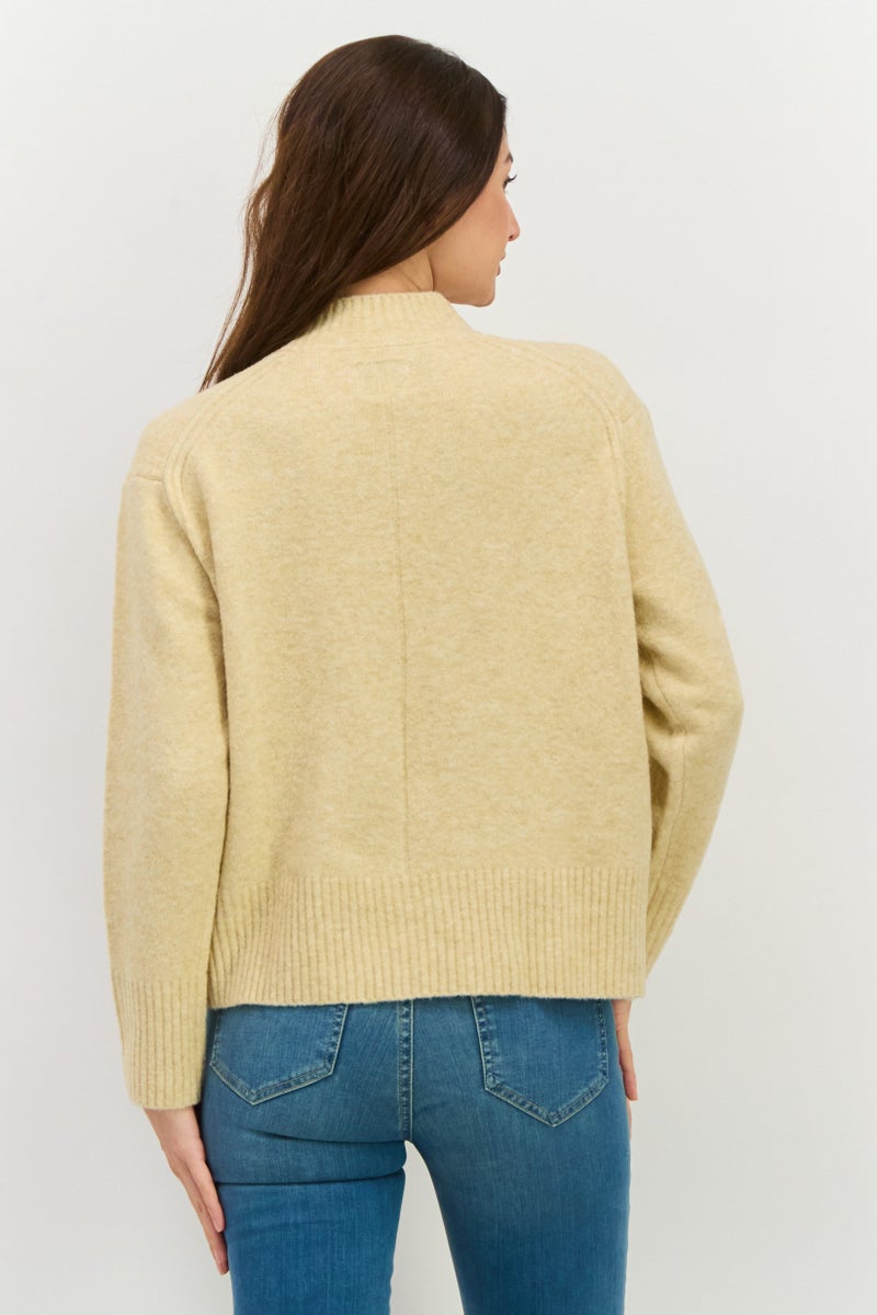 Pepe Jeans سويت شيرت نسائي بياقة دائرية محبوك، لون جمل - Image 3