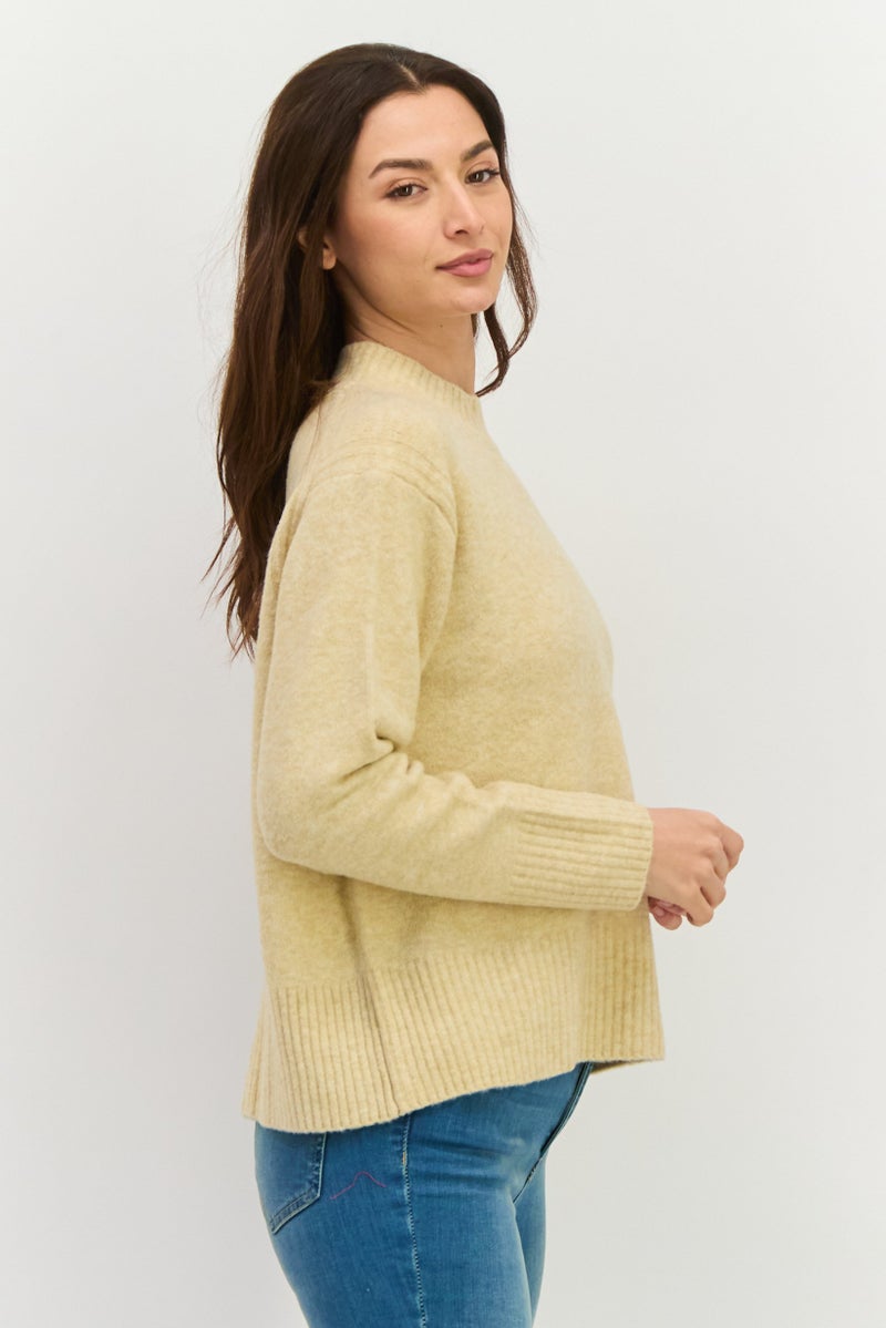 Pepe Jeans سويت شيرت نسائي بياقة دائرية محبوك، لون جمل - Image 2