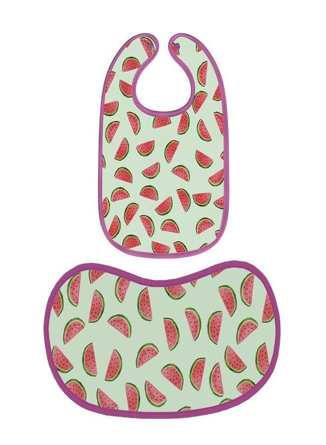 Happy Matty مرايل وأغطية تجشؤ للأطفال من هابي ماتي، سريعة الجفاف وقابلة للغسل، متعددة الألوان، من عمر 0 إلى 3 سنوات (كبيرة) (بطيخ) - Image 1