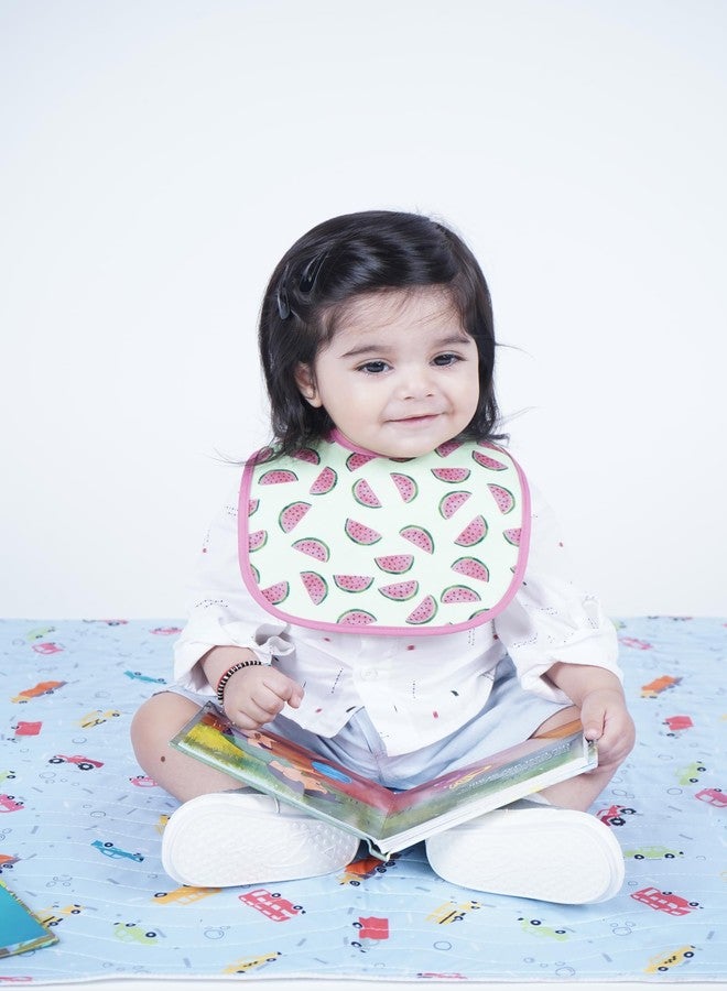 Happy Matty مرايل وأغطية تجشؤ للأطفال من هابي ماتي، سريعة الجفاف وقابلة للغسل، متعددة الألوان، من عمر 0 إلى 3 سنوات (كبيرة) (بطيخ) - Image 3