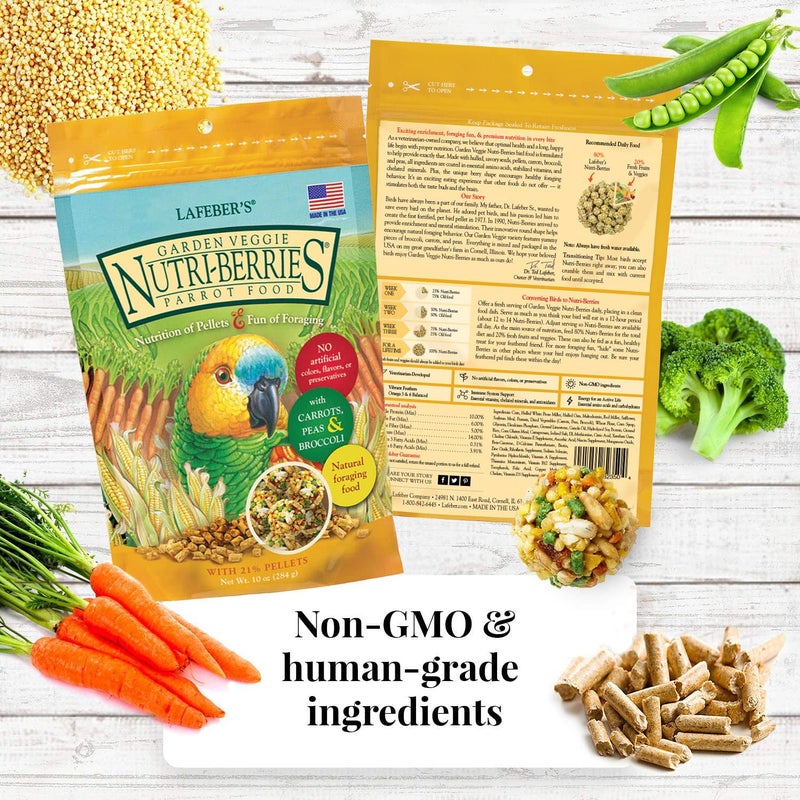 LAFEBER'S Nutri-Berries Pet Bird Food Variety Sampler Bundles, Made with Non-GMO and Human-Grade Ingredients, for Parrots, 10 oz. Each (4 Pk Bundle) with Free Avi-Cake Sample - Image 3