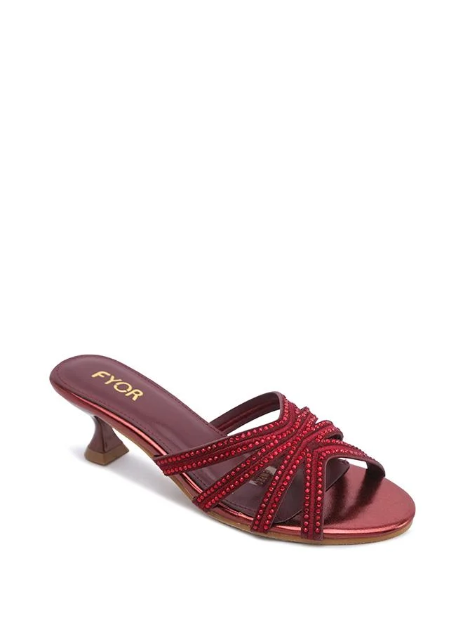 FYOR Crystal-Embellished Strappy Kitten Heel MY 417