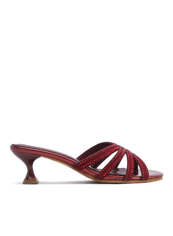Crystal-Embellished Strappy Kitten Heel MY 417