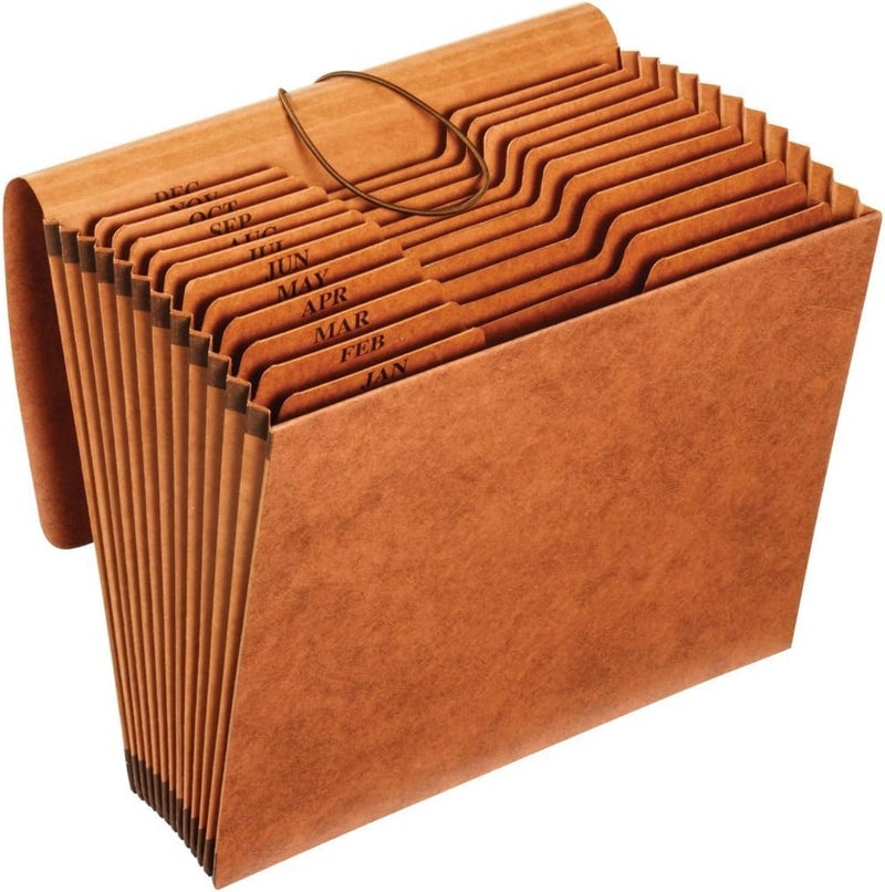Pendaflex Heavy Duty Expanding File with Flap, Document Organizer for School, Home and Office, Portable File Organization, 12 Monthly Pockets, 1/3 Cut Tabs, Brown, Letter Size (R117MLHD) - Image 1