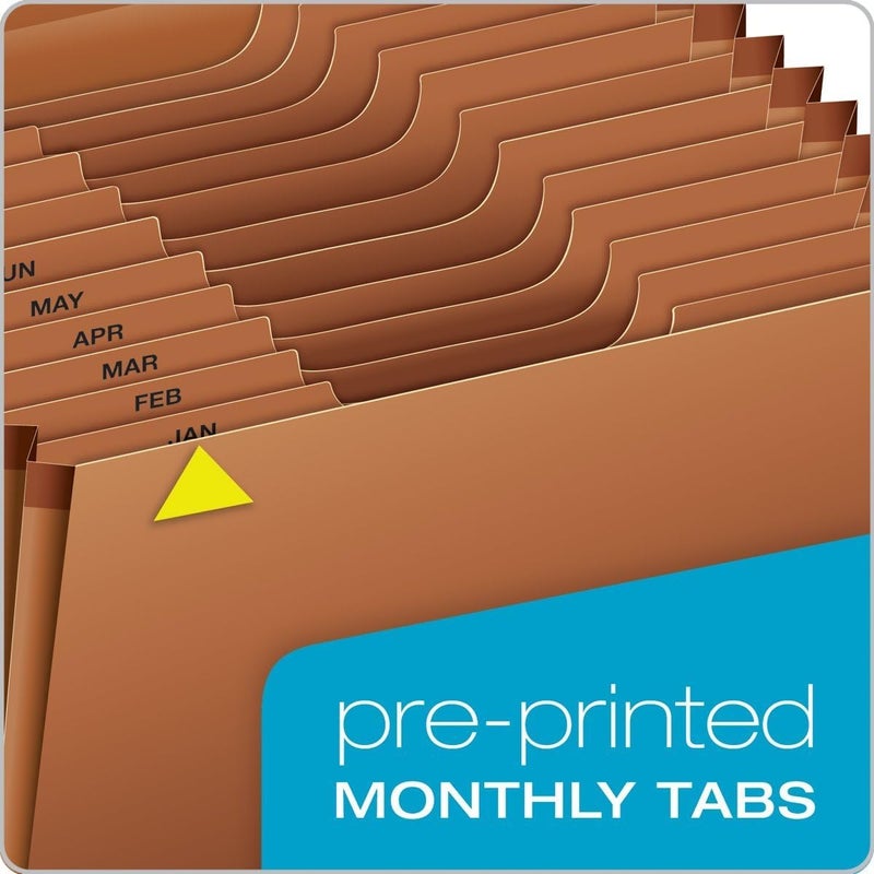 Pendaflex Heavy Duty Expanding File with Flap, Document Organizer for School, Home and Office, Portable File Organization, 12 Monthly Pockets, 1/3 Cut Tabs, Brown, Letter Size (R117MLHD) - Image 5