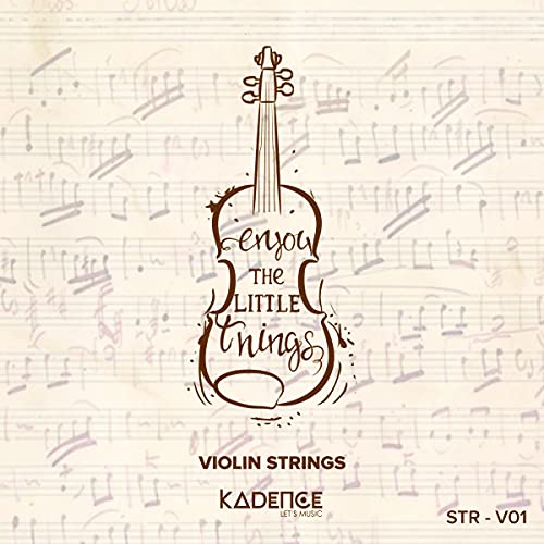 Kadence Violin String Set STR-V01 for Size 1/4, 1/2, 3/4, 4/4 Scale Medium Tension – Solid Steel Core, Warm Tone, Economical and Durable - Image 1