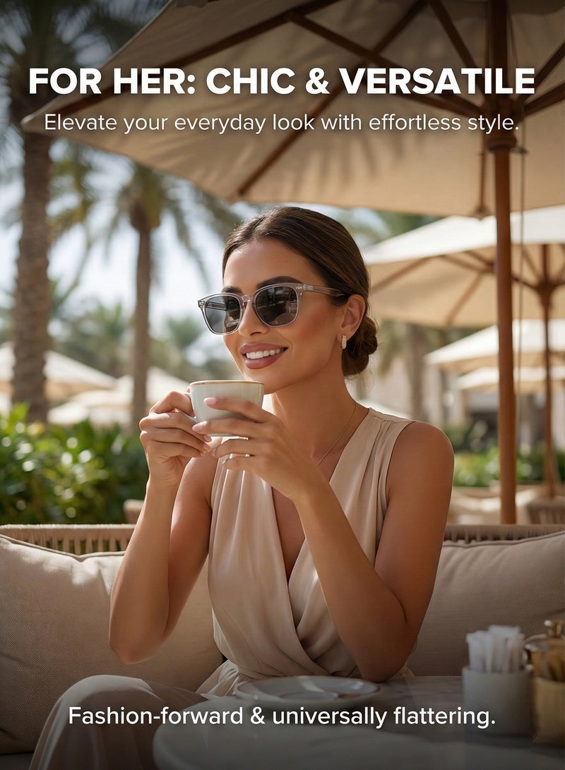 سيكي نظارات شمسية شفافة وأنيقة للرجال والنساء من CIKE - حماية 100% من الأشعة فوق البنفسجية ورؤية عالية الدقة مضادة للوهج - نظارات بإطار شفاف وخفيف الوزن للقيادة وصيد الأسماك وركوب الدراجات - Image 4