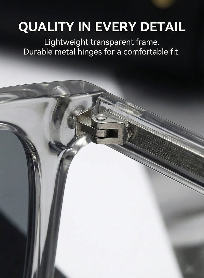 سيكي نظارات شمسية شفافة وأنيقة للرجال والنساء من CIKE - حماية 100% من الأشعة فوق البنفسجية ورؤية عالية الدقة مضادة للوهج - نظارات بإطار شفاف وخفيف الوزن للقيادة وصيد الأسماك وركوب الدراجات - Image 5