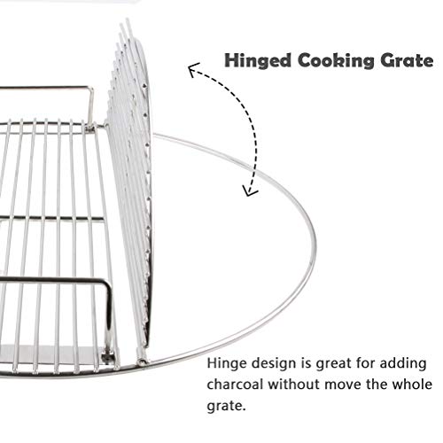 Mydracas Cooking Grate 21.5 inch Kettle Grill Grate 304 Stainless Steel Round Hinged Cooking Grid Grill Accessory Replaces for Weber Original Kettle Series - Image 2