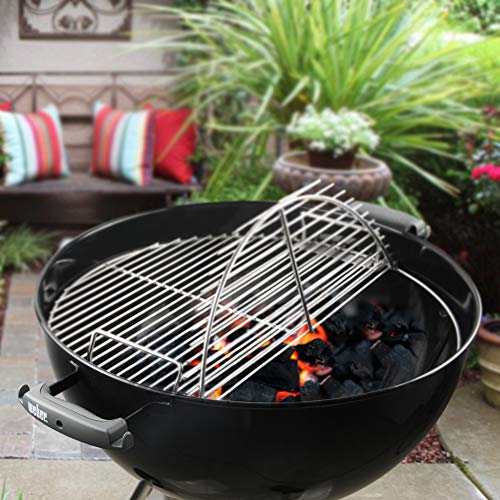 Mydracas Cooking Grate 21.5 inch Kettle Grill Grate 304 Stainless Steel Round Hinged Cooking Grid Grill Accessory Replaces for Weber Original Kettle Series - Image 5