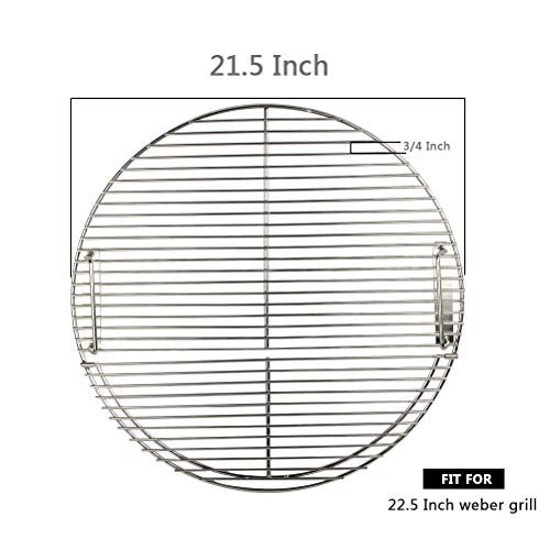 Mydracas Cooking Grate 21.5 inch Kettle Grill Grate 304 Stainless Steel Round Hinged Cooking Grid Grill Accessory Replaces for Weber Original Kettle Series - Image 4