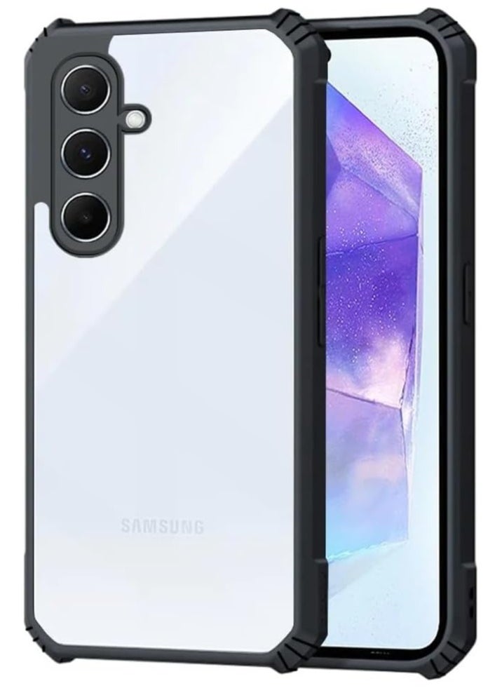 General Case Compatible with Galaxy A55 5G [Droproof] [Sweat-Proof] [Fingerprint-Proof] Shockproof TPU+PC Clear Protective Phone Case Fits Galaxy A55  - Image 1