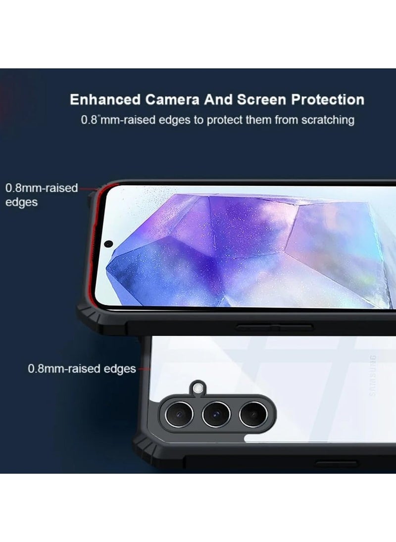 General Case Compatible with Galaxy A55 5G [Droproof] [Sweat-Proof] [Fingerprint-Proof] Shockproof TPU+PC Clear Protective Phone Case Fits Galaxy A55  - Image 2