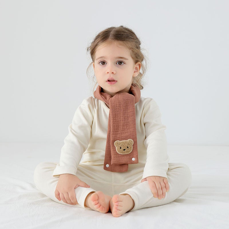 الوشاح للأطفال الخريف والشتاء الوشاح الطفل مقاوم للرياح الطفل سميك الرقبة الدافئة حماية الرقبة الأكمام للبنات والفتيان اليابانية الكورية Ins - Image 4