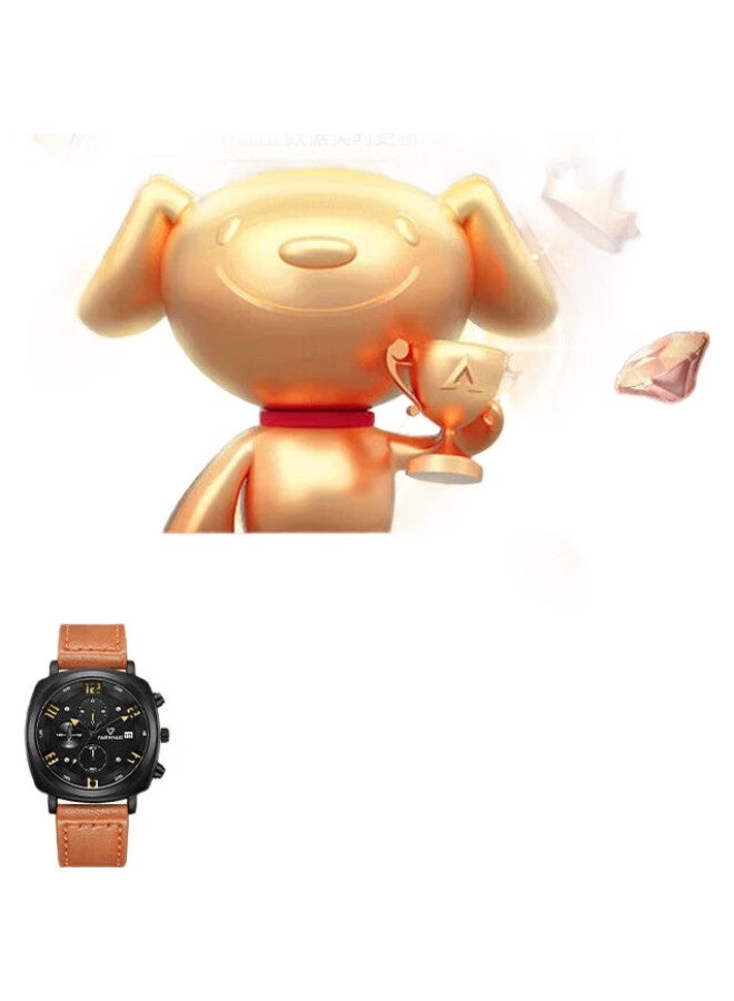 FAIRWHALE Men'S Mechanical Watch, Sports Watch For Middle And High School Students, Chinese Brand, Waterproof, Fashionable Leather Strap Wristwatch, Fw-5510 For Exams - Image 1