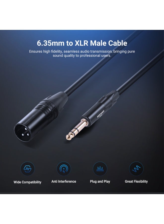 NEEWER 6.35mm 1/4 TRS to XLR Male Cable, 3 ft Quarter Inch to 3 Pin XLR Balanced Signal Interconnect Patch Cord Adapter Connector for Microphone Amplifier Mixer Powered Speaker Guitar Tuner, MS026 - Image 2